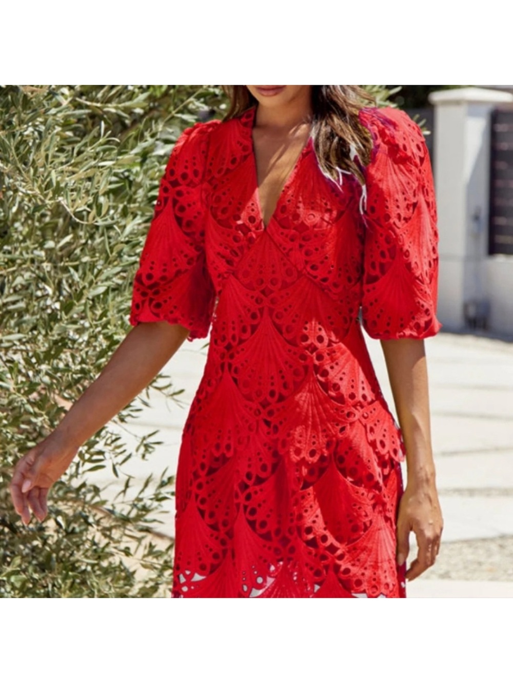 Adelyn Rae Harper Lace Minidress red L